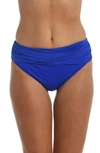 La Blanca Island Goddess Overlap Bikini Bottoms In Sapphire