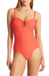 Sea Level U-bar One-piece Swimsuit In Tangerine