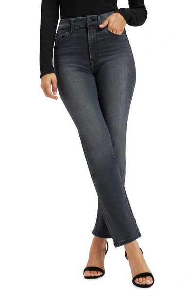 Good American Always Fits Good Straight High Waist Straight Leg Jeans In Black