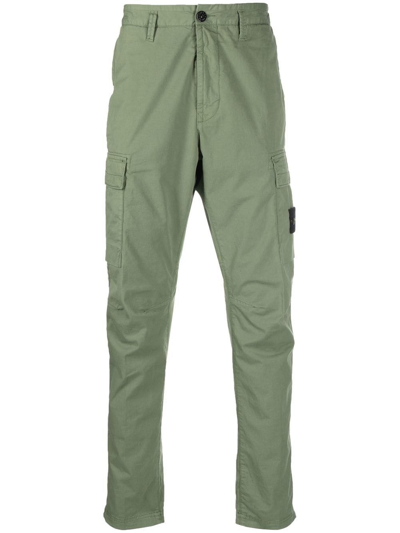 Stone Island Cotton Cargo Pants In Sage