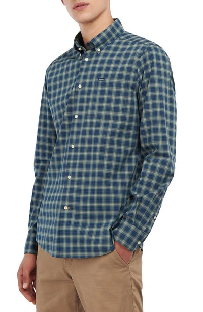 Barbour Lomond Tailored Fit Plaid Stretch Cotton Button-down Shirt In Kielder Blue Tartan