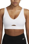 Nike Dri-fit Indy Padded Strappy Cutout Medium Support Sports Bra In White