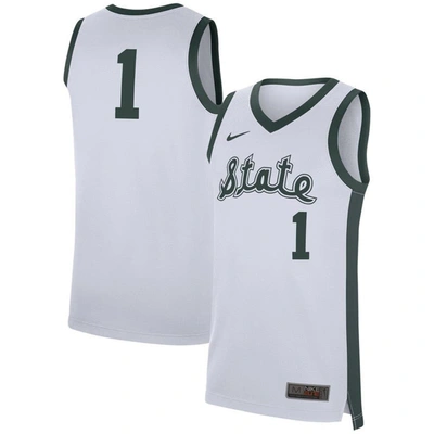 Nike Men's College Replica Retro (michigan State) Basketball Jersey In White