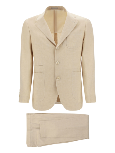 Brunello Cucinelli Suit In Sabbia