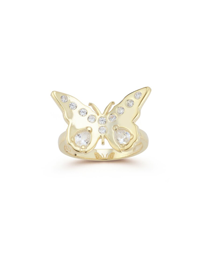 Sphera Milano 14k Over Silver Cz Butterfly Ring