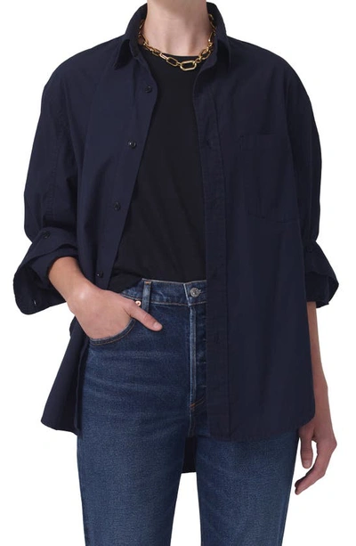 Citizens Of Humanity Kayla Oversize Button-up Shirt In Navy