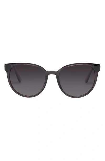 Le Specs Contention 54mm Polarized Round Sunglasses In Grey / Cool Smoke Grad Pol