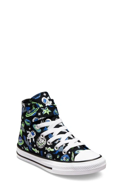 Converse Kids' Chuck Taylor® All Star® 1v Hi High Top Sneaker In Black/ Blue/ Green Beam