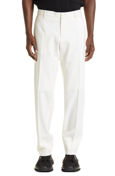 Dolce & Gabbana Stretch Wool Tuxedo Pants In Cream