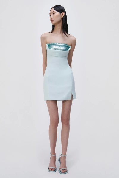 Simkhai Vandi Embellished Crystal Mini Dress In Seafoam | ModeSens