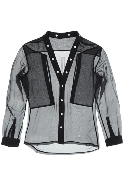 Rick Owens Jumbo Fogpocket Shirt In Black