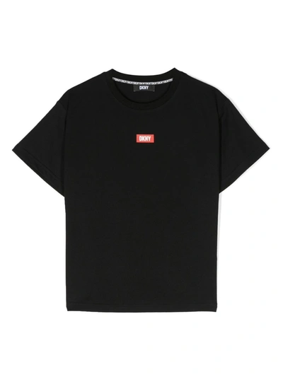 Dkny Logo-print Cotton T-shirt In Black