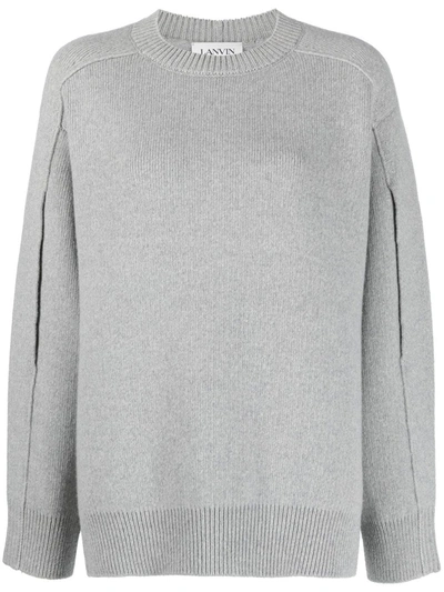 Lanvin Round-neck Cape-back Jumper In Grey