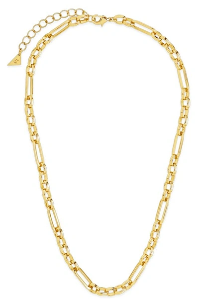 Sterling Forever Double Link Oval Chain Necklace In Goldtone