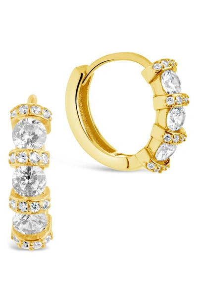 Sterling Forever Iskara Cz Huggie Hoop Earrings In Gold