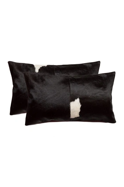 Natural Torino Kobe Cowhide Pillow In Black White