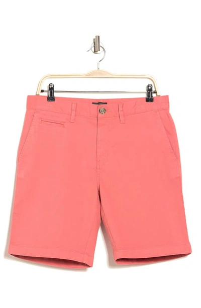 14th & Union Wallin Stretch Twill Chino Shorts In Coral Faded