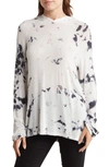 Go Couture Dolman Pullover Sweatshirt In White Print 1
