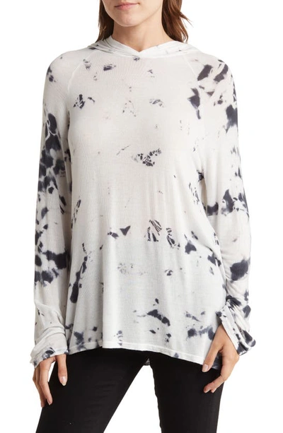 Go Couture Dolman Pullover Sweatshirt In White Print 1