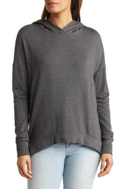 Go Couture Dolman Sleeve Hoodie In Charcoal Print 1