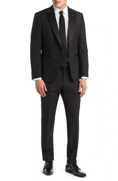 Hugo Boss Boss Huge Solid Wool & Mohair Tuxedo In Black