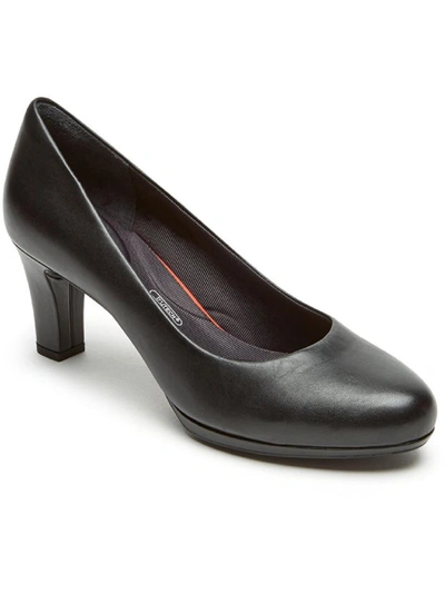 Rockport Total Motion Leah Womens Leather Slip On Pumps In Black
