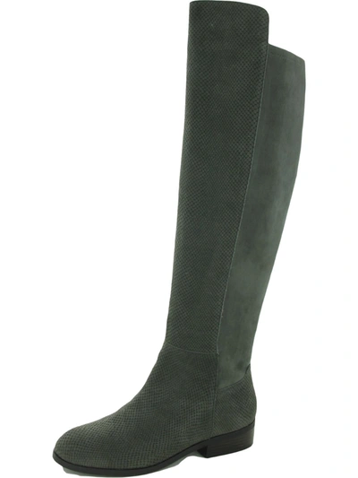 Sole Society Calypso Womens Suede Pull On Knee-high Boots In Grey