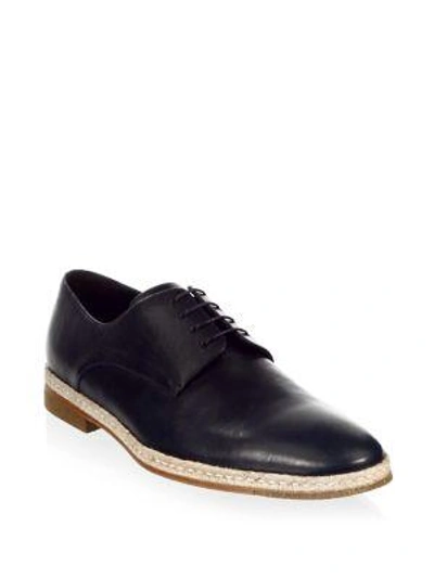 A. Testoni Classic Leather Derbys In Navy