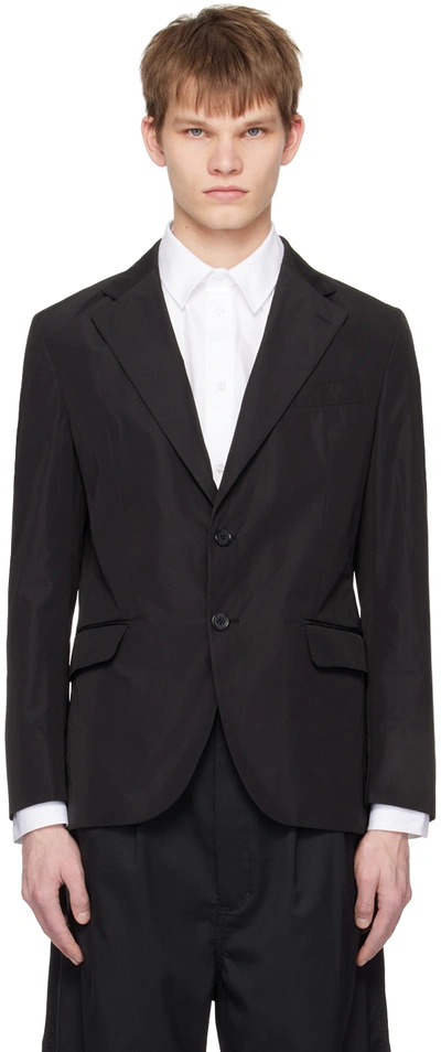 Simone Rocha Black Two-button Blazer In Black/pearl