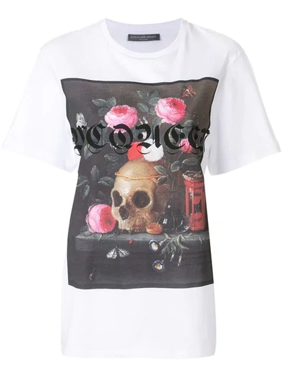 Alexander Mcqueen T-shirt With Still Life Print In White