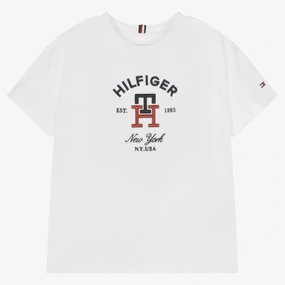 Tommy Hilfiger Kids' Boys White Monogram Logo T-shirt