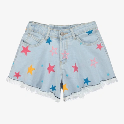 Marc Ellis Kids' Girls Blue Star Print Denim Shorts