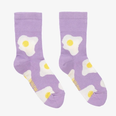 Wauw Capow By Bangbang Babies'  Girls Purple Eggs Socks