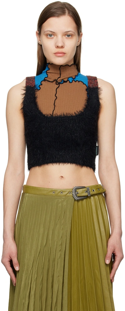 Andersson Bell Kai Colour Block Knit Top In Black