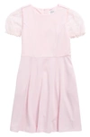 Blush By Us Angels Kids' Mesh Puff Sleeve Seamed Dress In Pink
