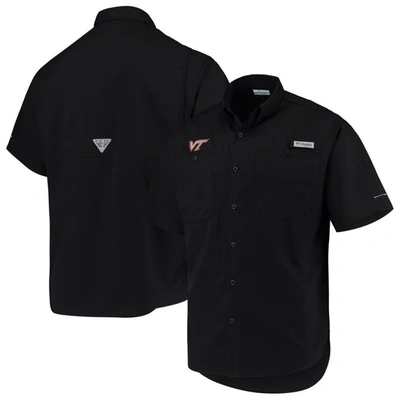 Columbia Black Virginia Tech Hokies Pfg Tamiami Omni-shade Button-down Shirt