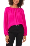 Vince Camuto Hammered Satin Blouse In Pink Shock