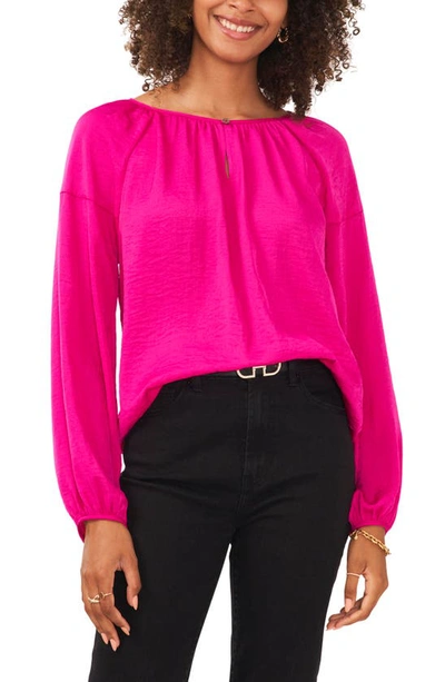 Vince Camuto Hammered Satin Blouse In Wild Petunia