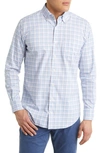 Peter Millar Noland Crown Lite Check Stretch Button-down Shirt In Atlantic Blue