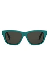 Celine Monochroms 55mm Square Sunglasses In Shiny Turq