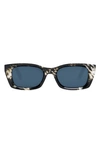 Dior 52mm Rectangular Sunglasses In Colored Havana