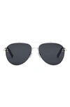 Dior Cd Diamond Of The Maison 59mm Aviator Sunglasses In Palladium Smoke