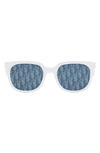 Dior 55mm Square Sunglasses In Blue / White