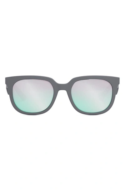 Dior 55mm Square Sunglasses In Grey/ Green Mirror