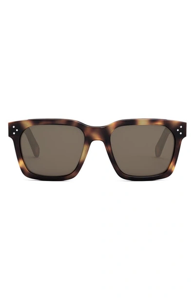 Celine Bold 3 Dots 54mm Geometric Sunglasses In Blonde Havana Brown