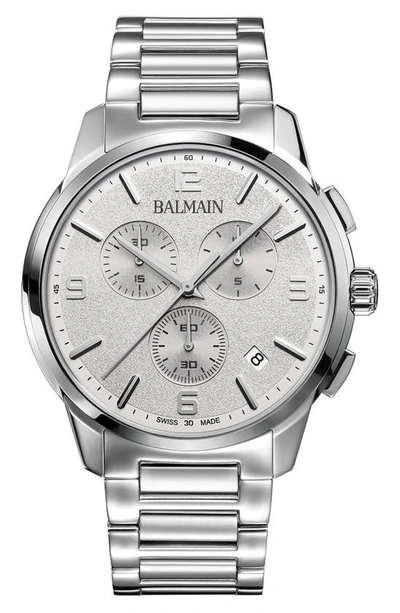 Balmain Watches Madrigal Chronograph Bracelet Watch, 42mm In Stainless Steel