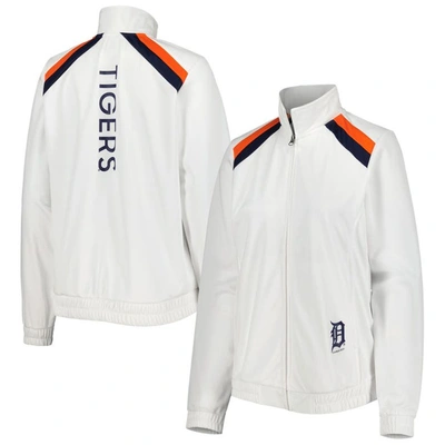 G-iii 4her By Carl Banks White Detroit Tigers Red Flag Full-zip Track Jacket