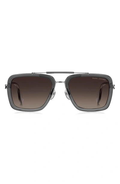 Marc Jacobs 55mm Gradient Square Sunglasses In Grey/ Brown Gradient