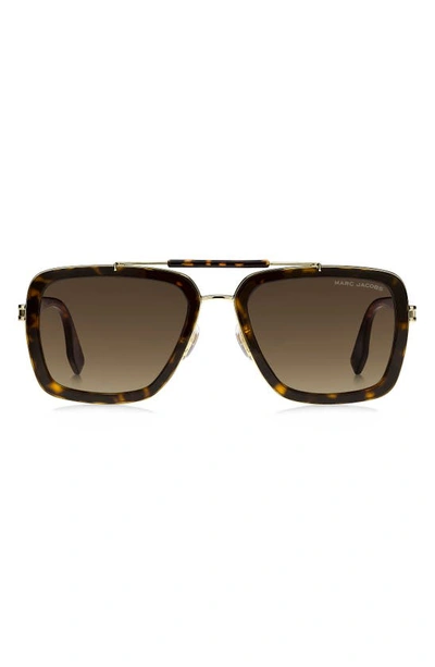 Marc Jacobs 55mm Gradient Square Sunglasses In Havana/ Brown Gradient
