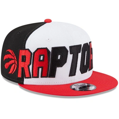 New Era Men's  White And Red Toronto Raptors Back Half 9fifty Snapback Hat In White,red